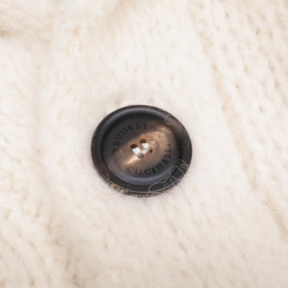 BRUNELLO CUCINELLI Cashmere Blend Cardigan Ivory Size 44