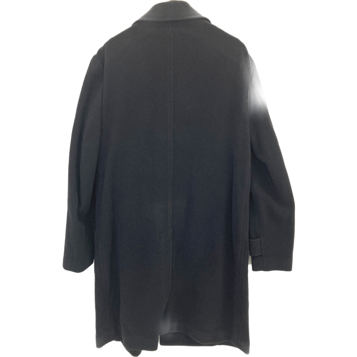 CARUSO Black Wool Nylon Single Stand Collar Coat