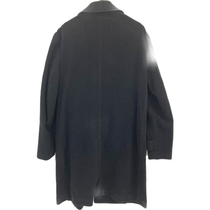 CARUSO Black Wool Nylon Single Stand Collar Coat