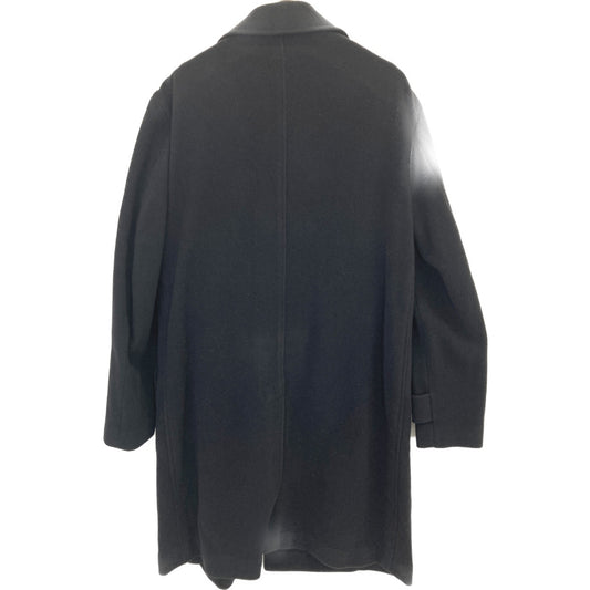 CARUSO Black Wool Nylon Single Stand Collar Coat