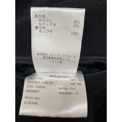 CARUSO Black Wool Nylon Single Stand Collar Coat
