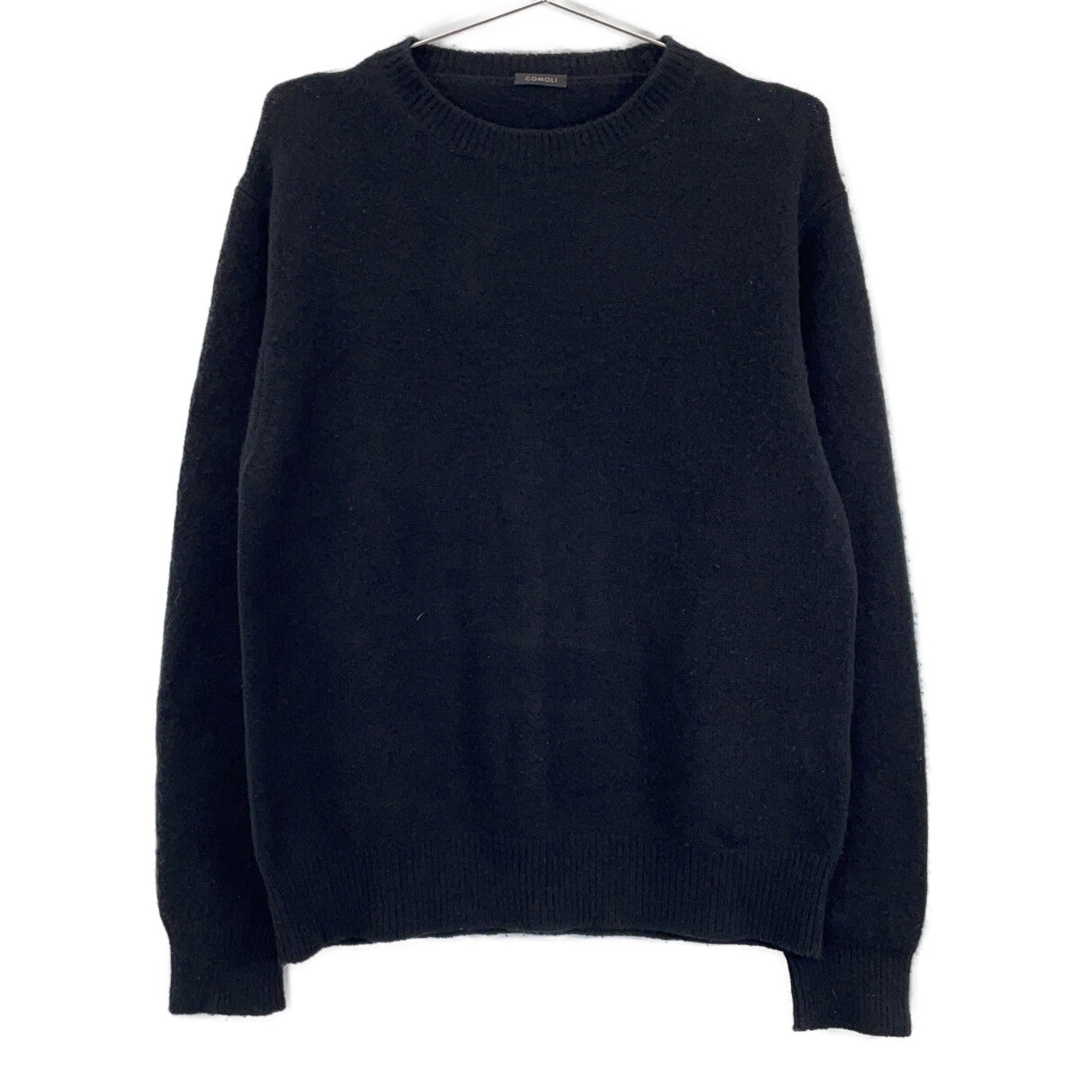 COMOLI 24AW Lambswool Crewneck Knit Sweater Black Size 2
