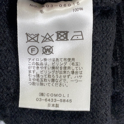 COMOLI 24AW Lambswool Crewneck Knit Sweater Black Size 2