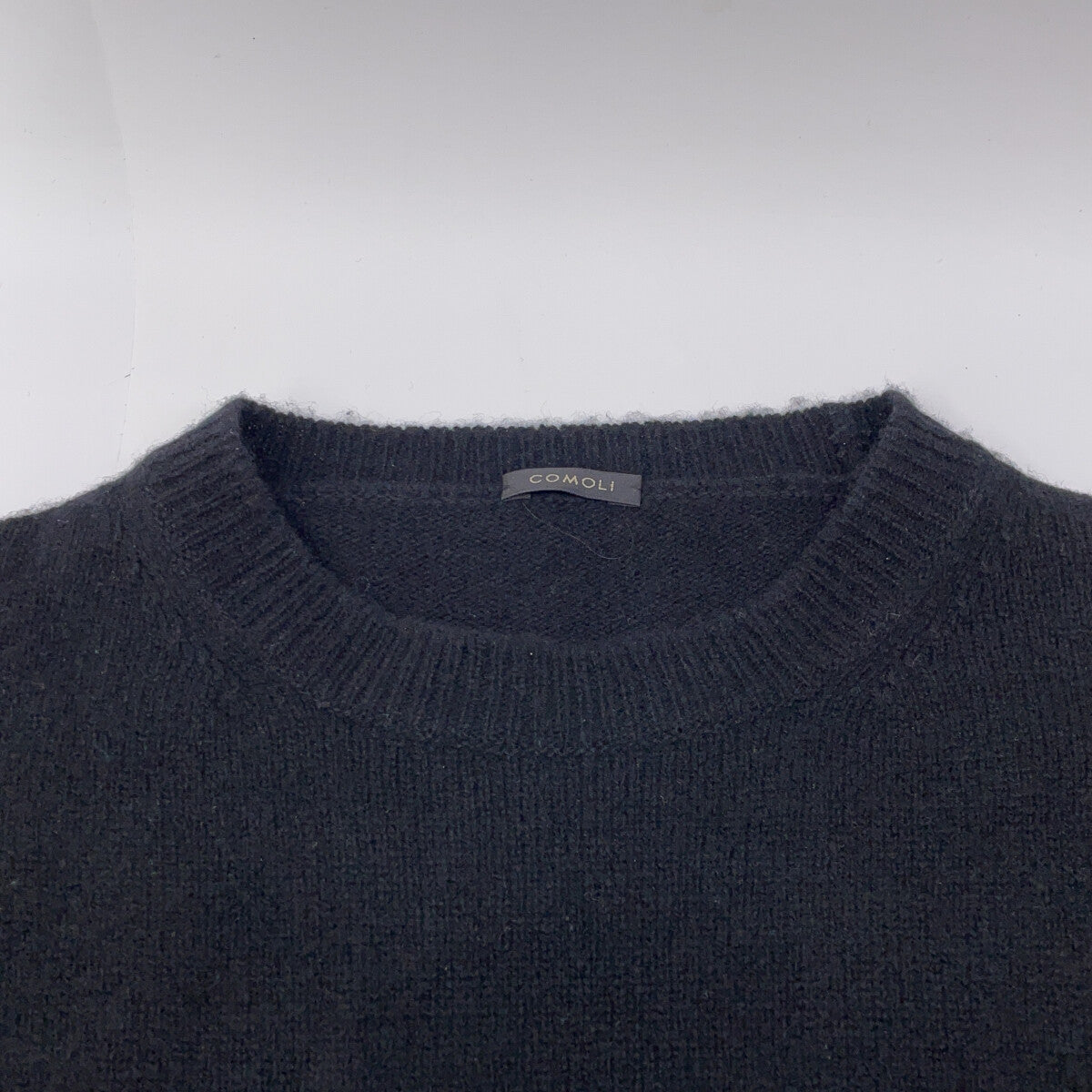 COMOLI 24AW Lambswool Crewneck Knit Sweater Black Size 2