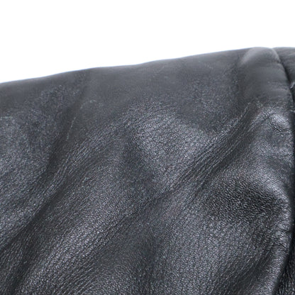 MONCLER Brown Tag Leather Hooded Down Jacket Black Size 0