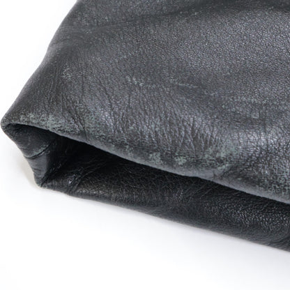 MONCLER Brown Tag Leather Hooded Down Jacket Black Size 0