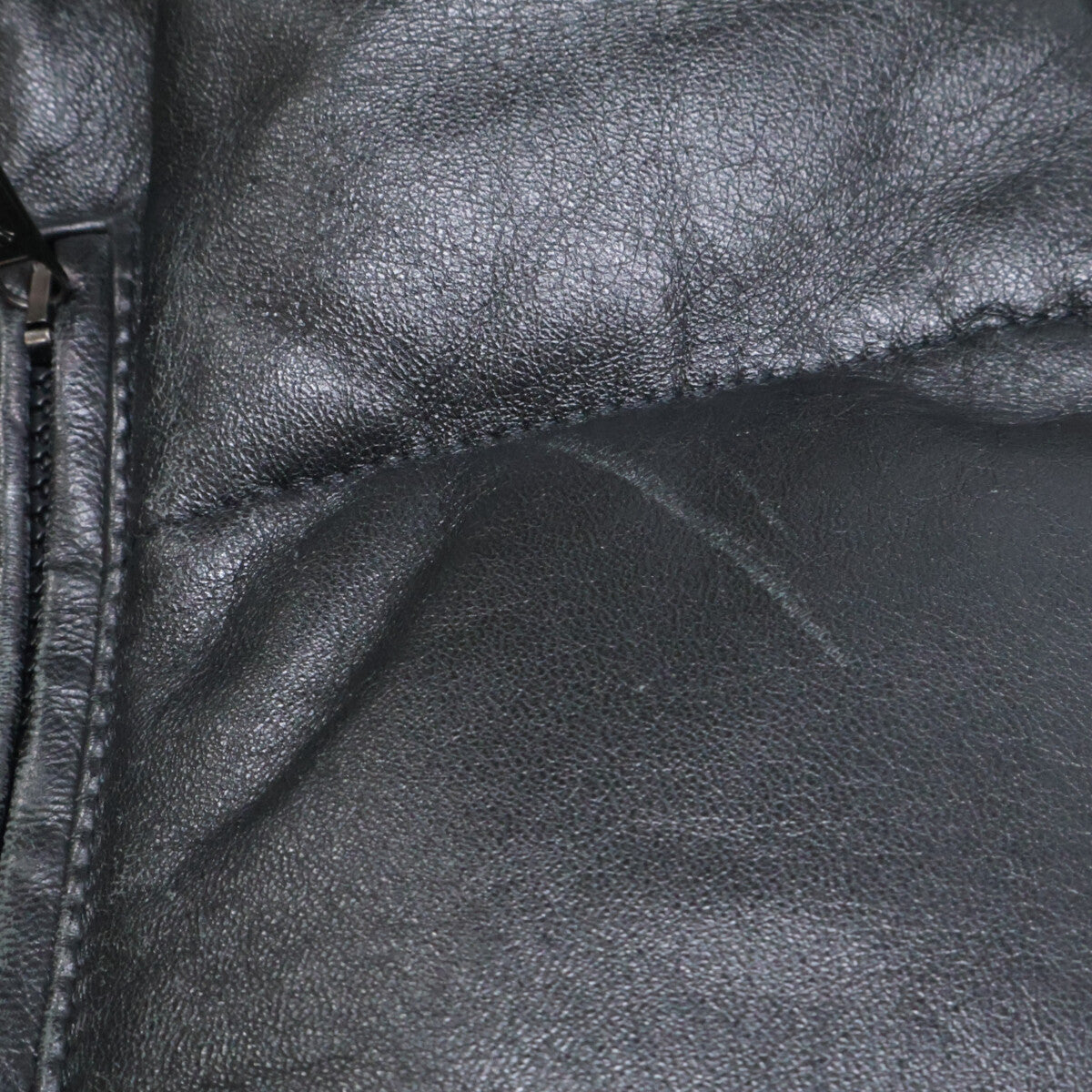 MONCLER Brown Tag Leather Hooded Down Jacket Black Size 0