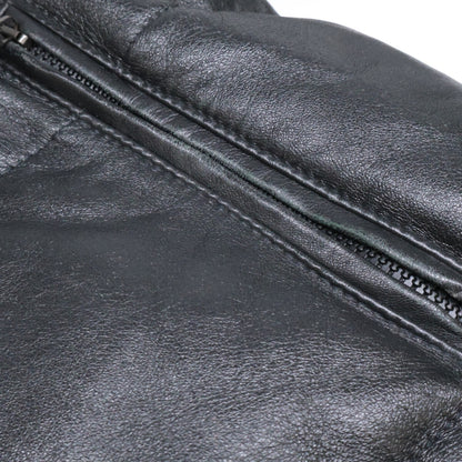 MONCLER Brown Tag Leather Hooded Down Jacket Black Size 0