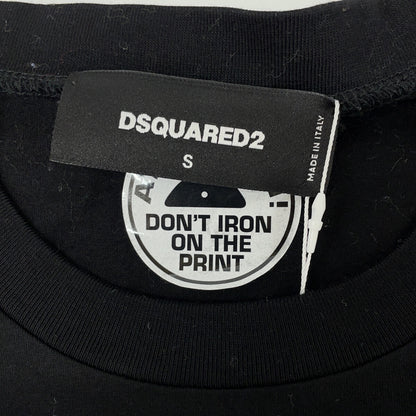 DSQUARED '23 Black Graphic Print Cotton T-Shirt Size S