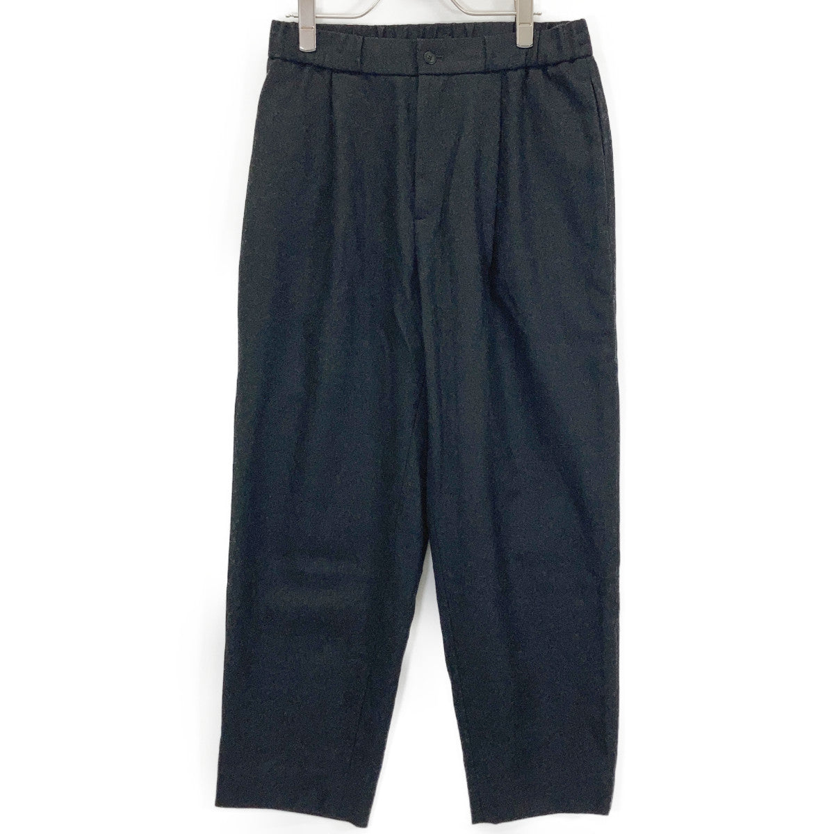 ATON Charcoal Wool Saxony Tapered Easy Slacks Size 02