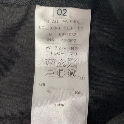 ATON Charcoal Wool Saxony Tapered Easy Slacks Size 02
