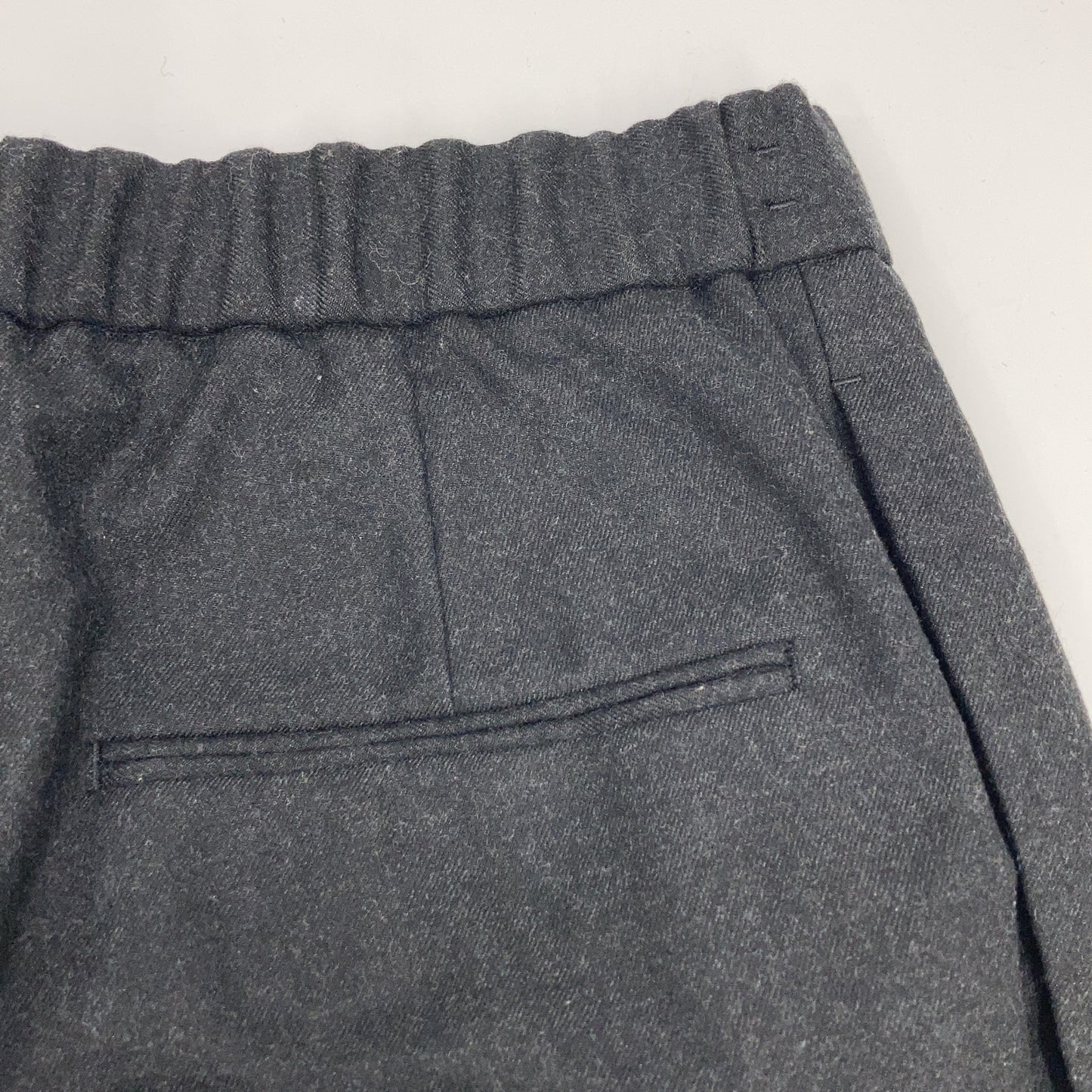 ATON Charcoal Wool Saxony Tapered Easy Slacks Size 02