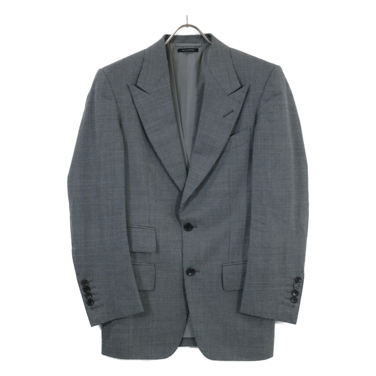 TOM FORD Gray Glen Check Wool Peaked Lapel 2B Suit Size 44R