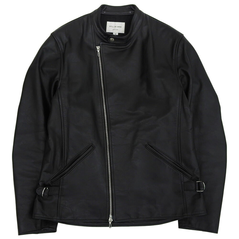 STILL BY HAND Cowhide Double Zip Single Rider Jacket Size 48