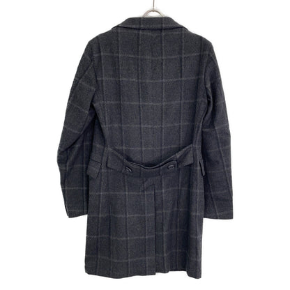 L.B.M.1911 Dark Gray Check Wool Chester Coat Size 46