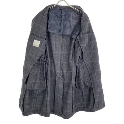 L.B.M.1911 Dark Gray Check Wool Chester Coat Size 46