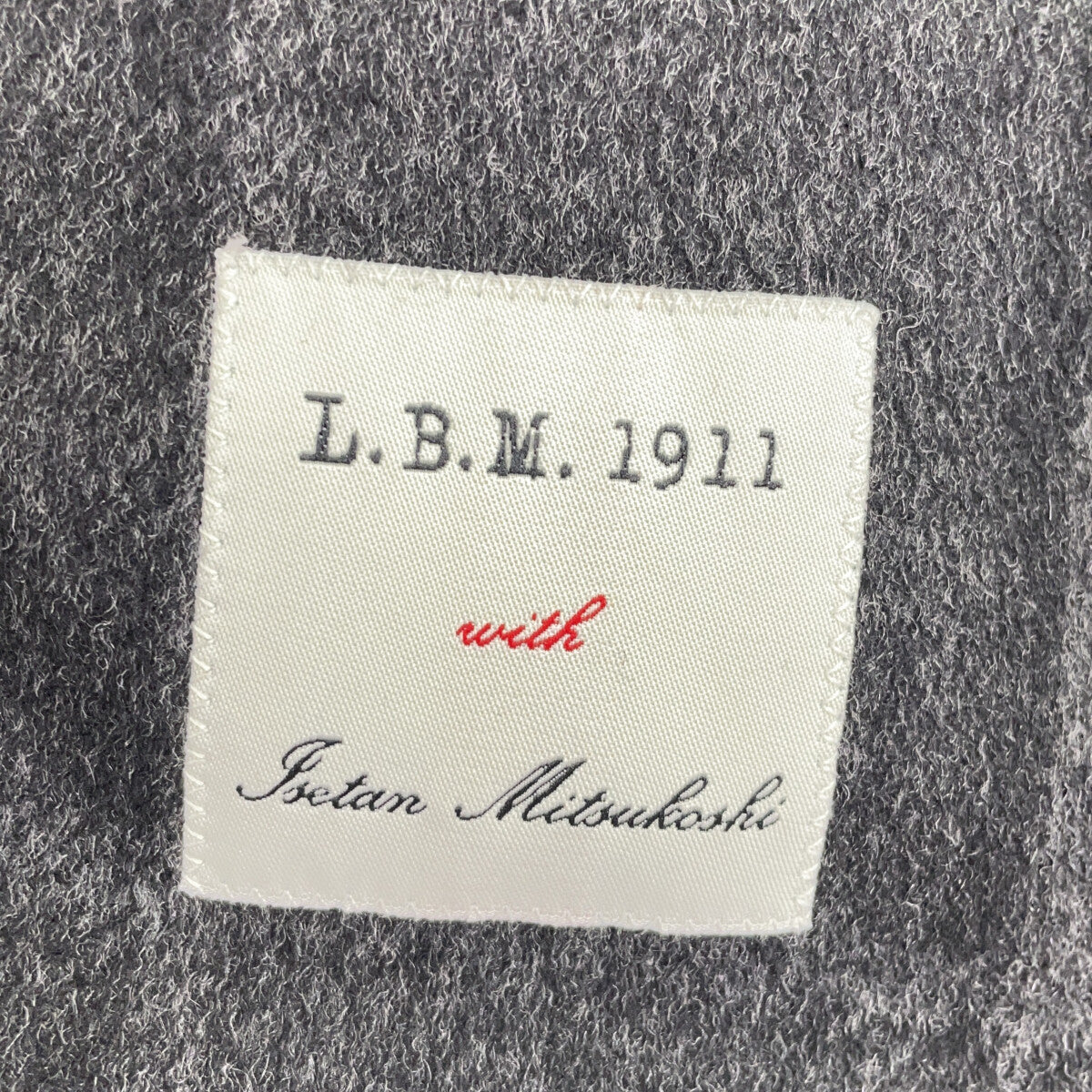 L.B.M.1911 Dark Gray Check Wool Chester Coat Size 46
