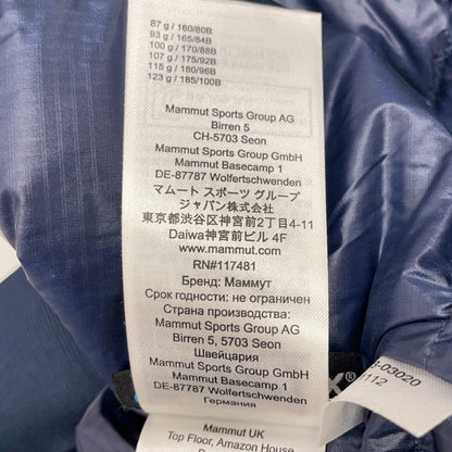 MAMMUT Navy Floeberg IN Bomber Asian Fit Down Jacket Size M