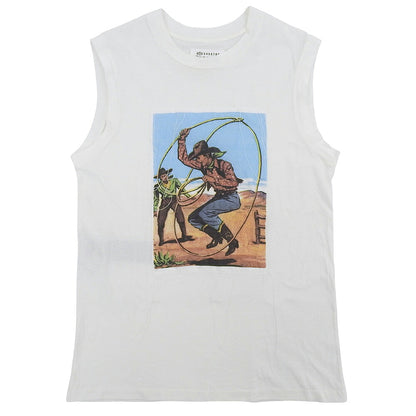 Maison margiela '24 White Cowboy Print Tank Top Size XS