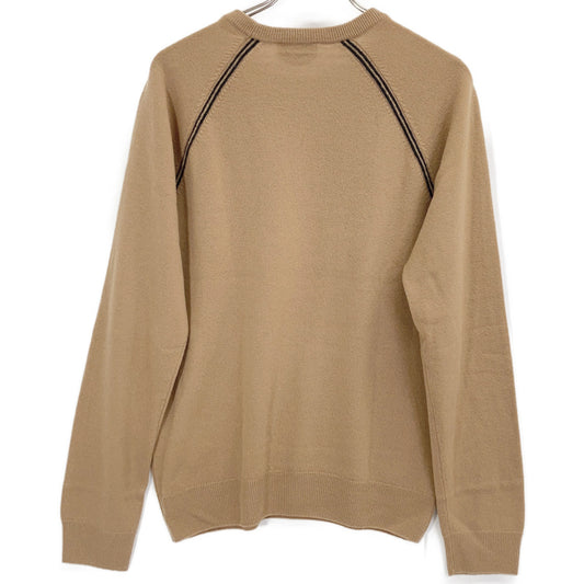 HERMES Virgin Wool Cashmere Crewneck Sweater Brown Size L