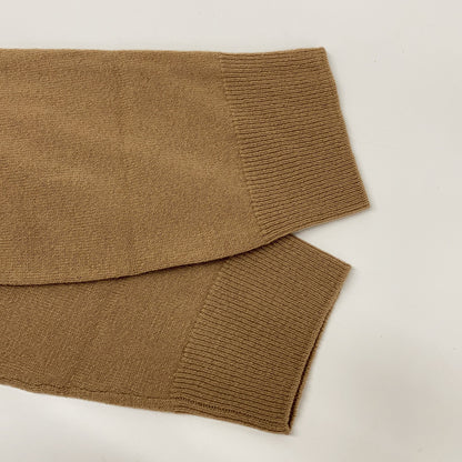 HERMES Virgin Wool Cashmere Crewneck Sweater Brown Size L