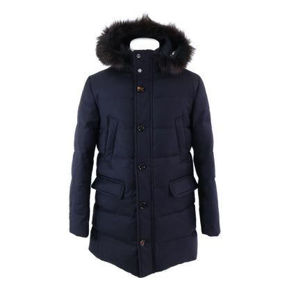 MOORER BARBIERI-LL Cashmere Hooded Down Jacket Navy Size 44