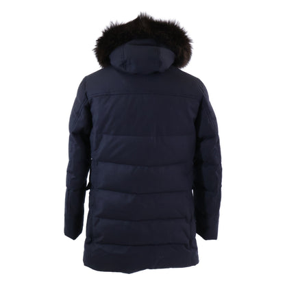 MOORER BARBIERI-LL Cashmere Hooded Down Jacket Navy Size 44