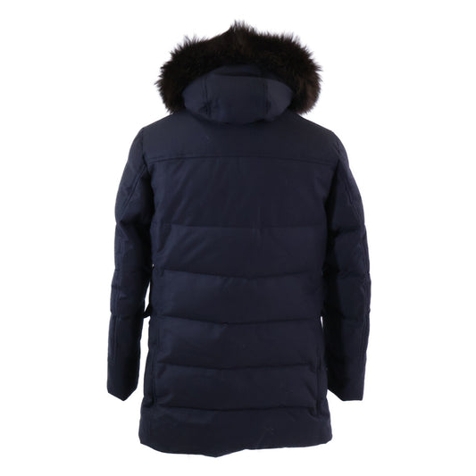 MOORER BARBIERI-LL Cashmere Hooded Down Jacket Navy Size 44