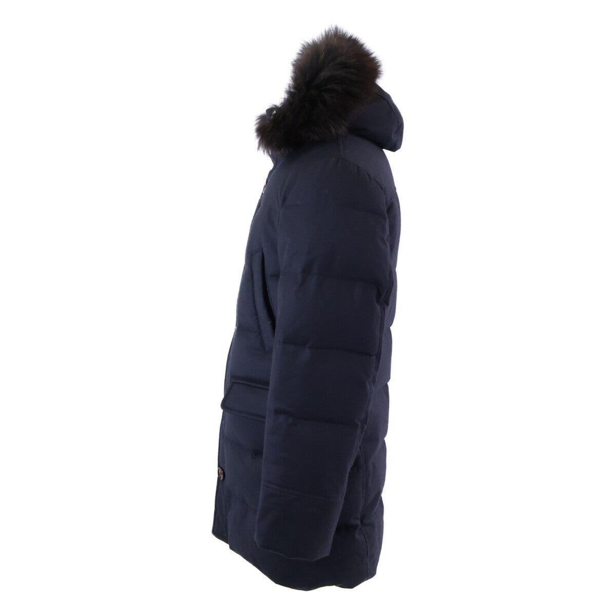 MOORER BARBIERI-LL Cashmere Hooded Down Jacket Navy Size 44