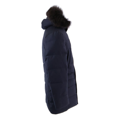MOORER BARBIERI-LL Cashmere Hooded Down Jacket Navy Size 44