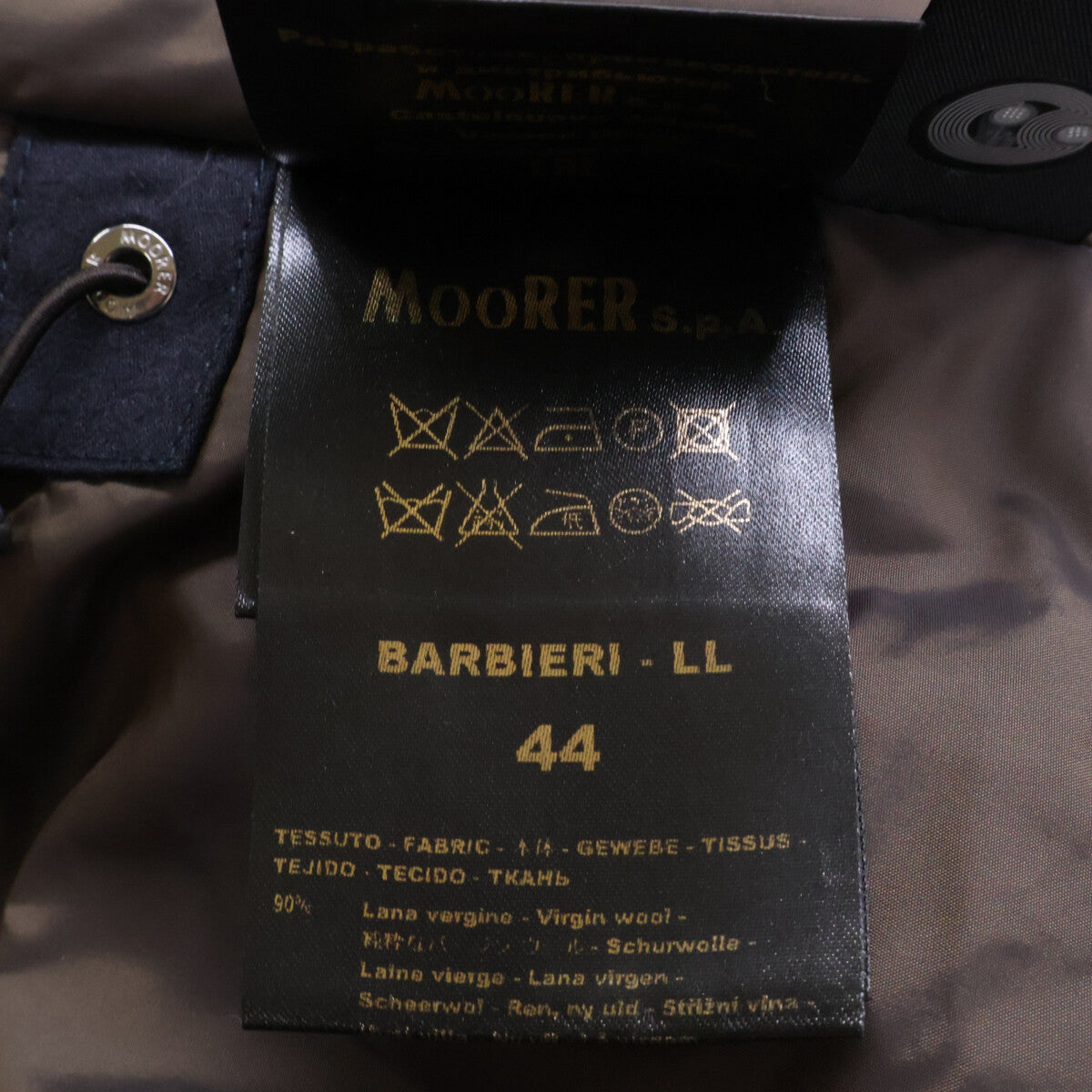 MOORER BARBIERI-LL Cashmere Hooded Down Jacket Navy Size 44