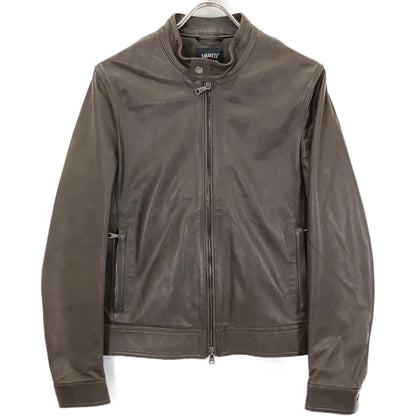 EMMETI JURI Lambskin Single Rider's Jacket Brown Size 46