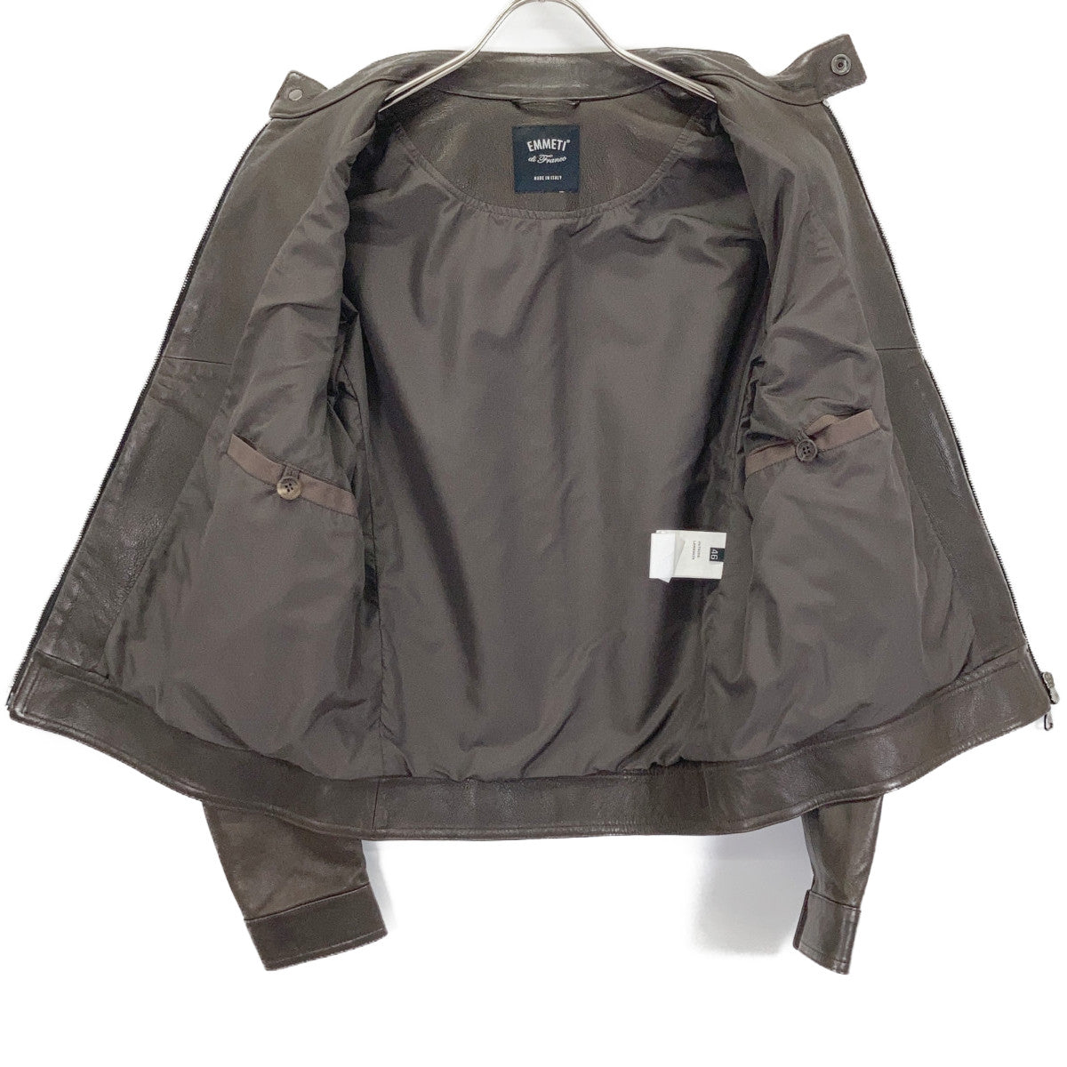 EMMETI JURI Lambskin Single Rider's Jacket Brown Size 46