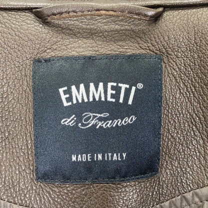 EMMETI JURI Lambskin Single Rider's Jacket Brown Size 46