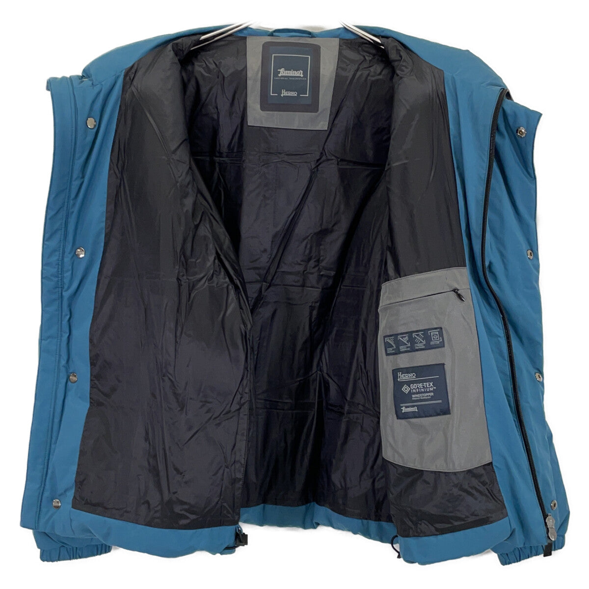 HERNO 23 Laminar GORE-TEX Stand Collar Jacket Blue Size 44