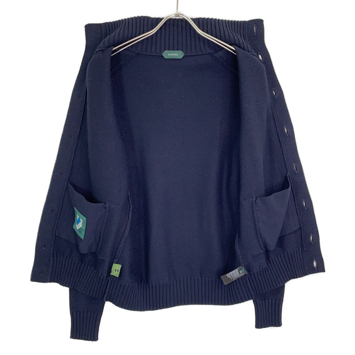 ZANONE CHIOTO 100% Wool Stand Collar Jacket Navy Size 46