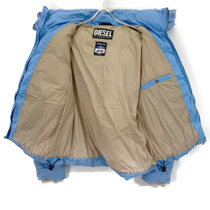 DIESEL W-GILLES Washed Nylon Down Jacket Blue Size L