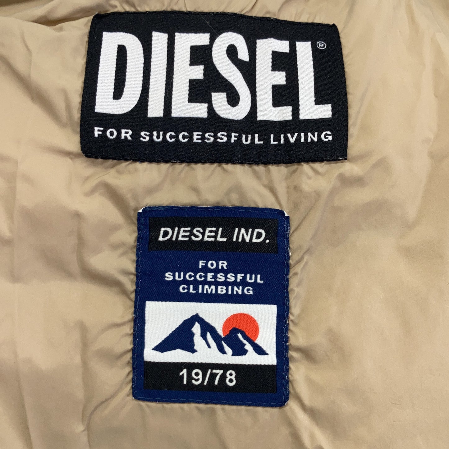 DIESEL W-GILLES Washed Nylon Down Jacket Blue Size L
