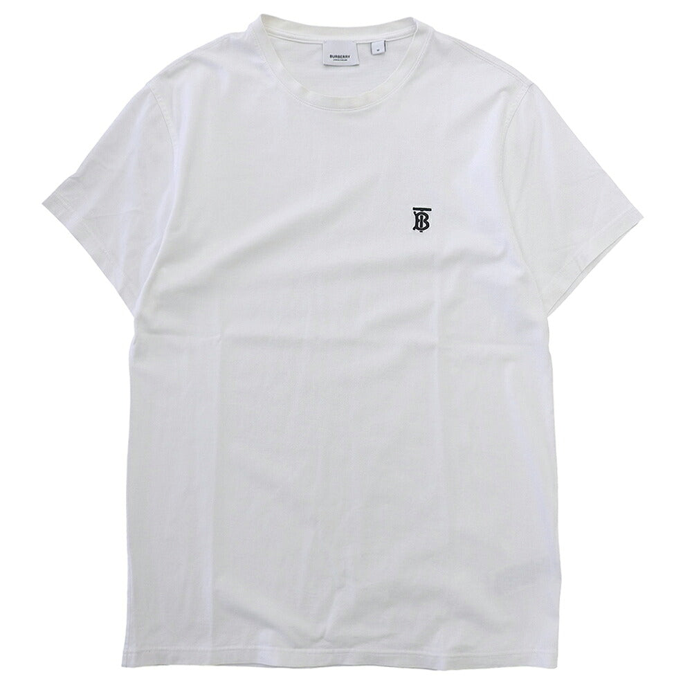 BURBERRY Cotton Emblem Logo Embroidered T-Shirt White Size M