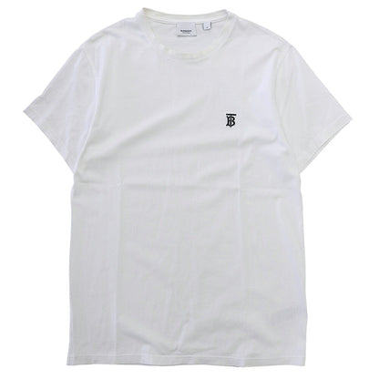 BURBERRY Cotton Emblem Logo Embroidered T-Shirt White Size M