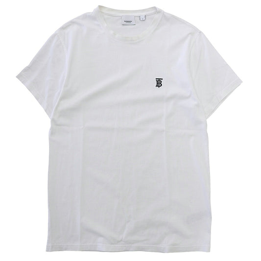 BURBERRY Cotton Emblem Logo Embroidered T-Shirt White Size M
