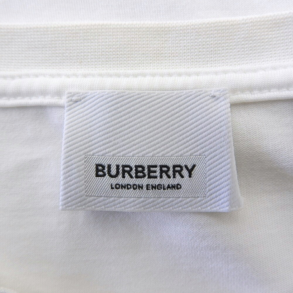 BURBERRY Cotton Emblem Logo Embroidered T-Shirt White Size M