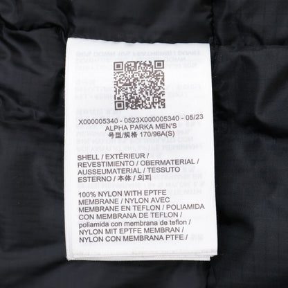 ARC'TERYX 23 Alpha Parka Jacket Black Size S