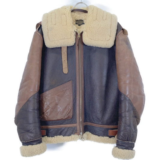 AERO LEATHER B-3 Mouton Flight Jacket Brown Size 36