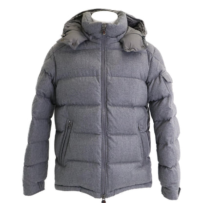 MONCLER MONTGENEVRE Wool Hooded Down Jacket Gray Size 4
