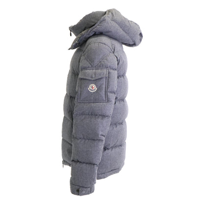 MONCLER MONTGENEVRE Wool Hooded Down Jacket Gray Size 4