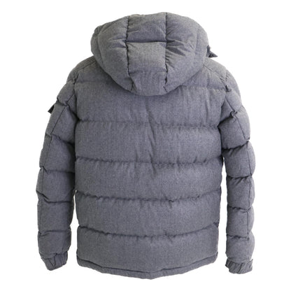 MONCLER MONTGENEVRE Wool Hooded Down Jacket Gray Size 4