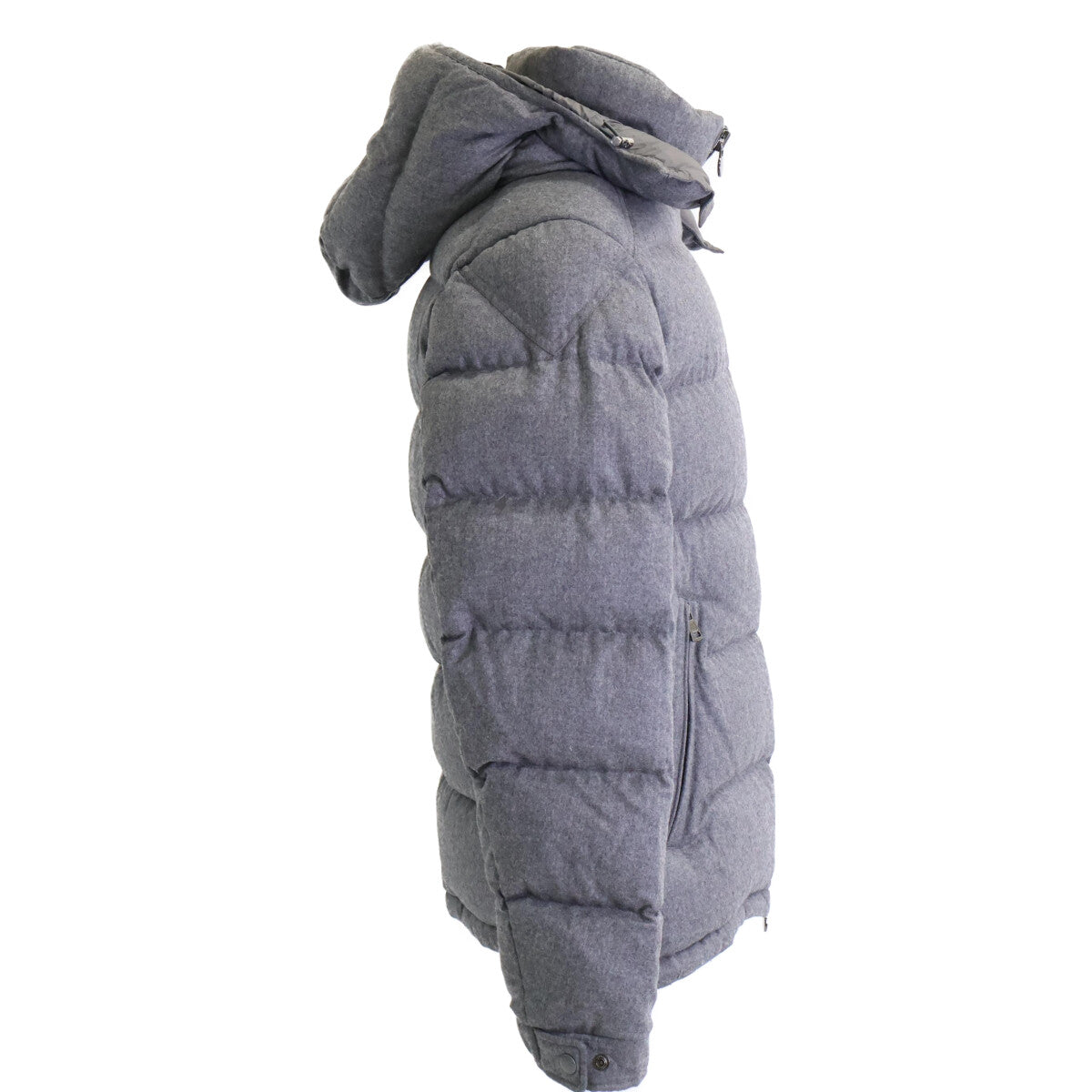 MONCLER MONTGENEVRE Wool Hooded Down Jacket Gray Size 4