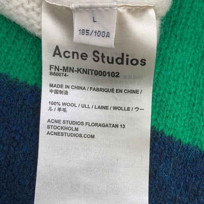 ACNE STUDIOS Wool Crewneck Long Sleeve Knit Multi Size L