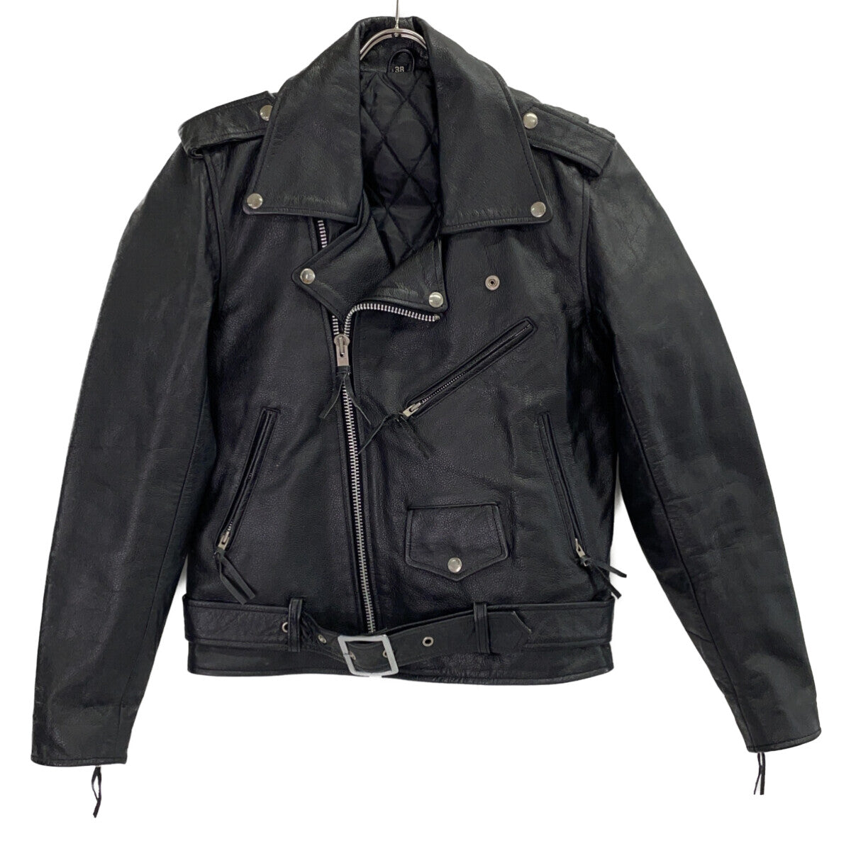 FREEDOM Cowhide Double Riders Leather Jacket Black